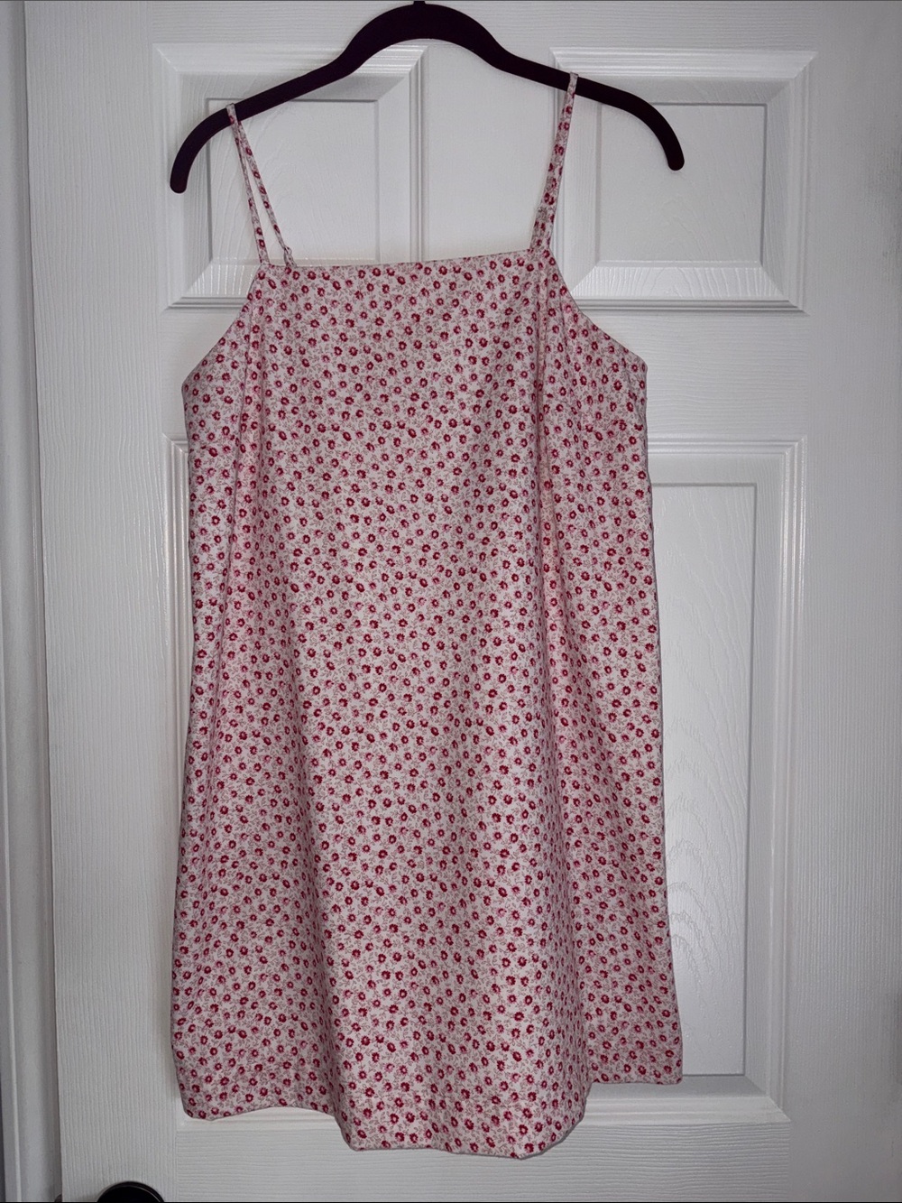 Old Navy White Mini Slip Dress with Pink Floral Print